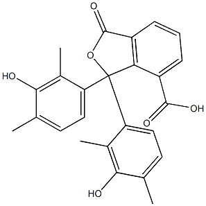 1,3-Dihydro-1,1-bis(3-hydroxy-2,4-dimethylphenyl)-3-oxoisobenzofuran-7-carboxylic acid Struktur