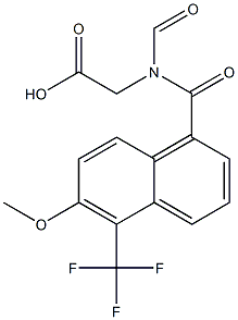 [N-Formyl-N-[oxo[5-(trifluoromethyl)-6-methoxy-1-naphtyl]methyl]amino]acetic acid Struktur