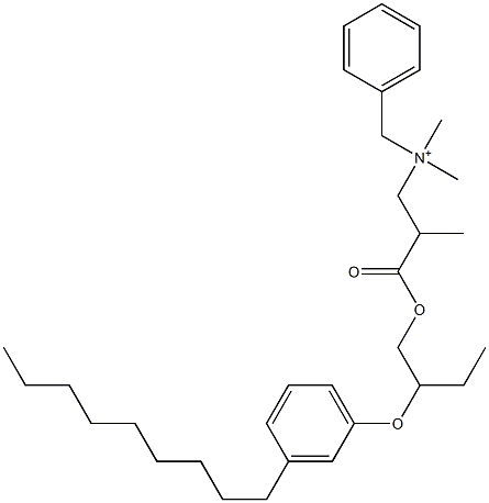 N,N-Dimethyl-N-benzyl-N-[2-[[2-(3-nonylphenyloxy)butyl]oxycarbonyl]propyl]aminium Struktur