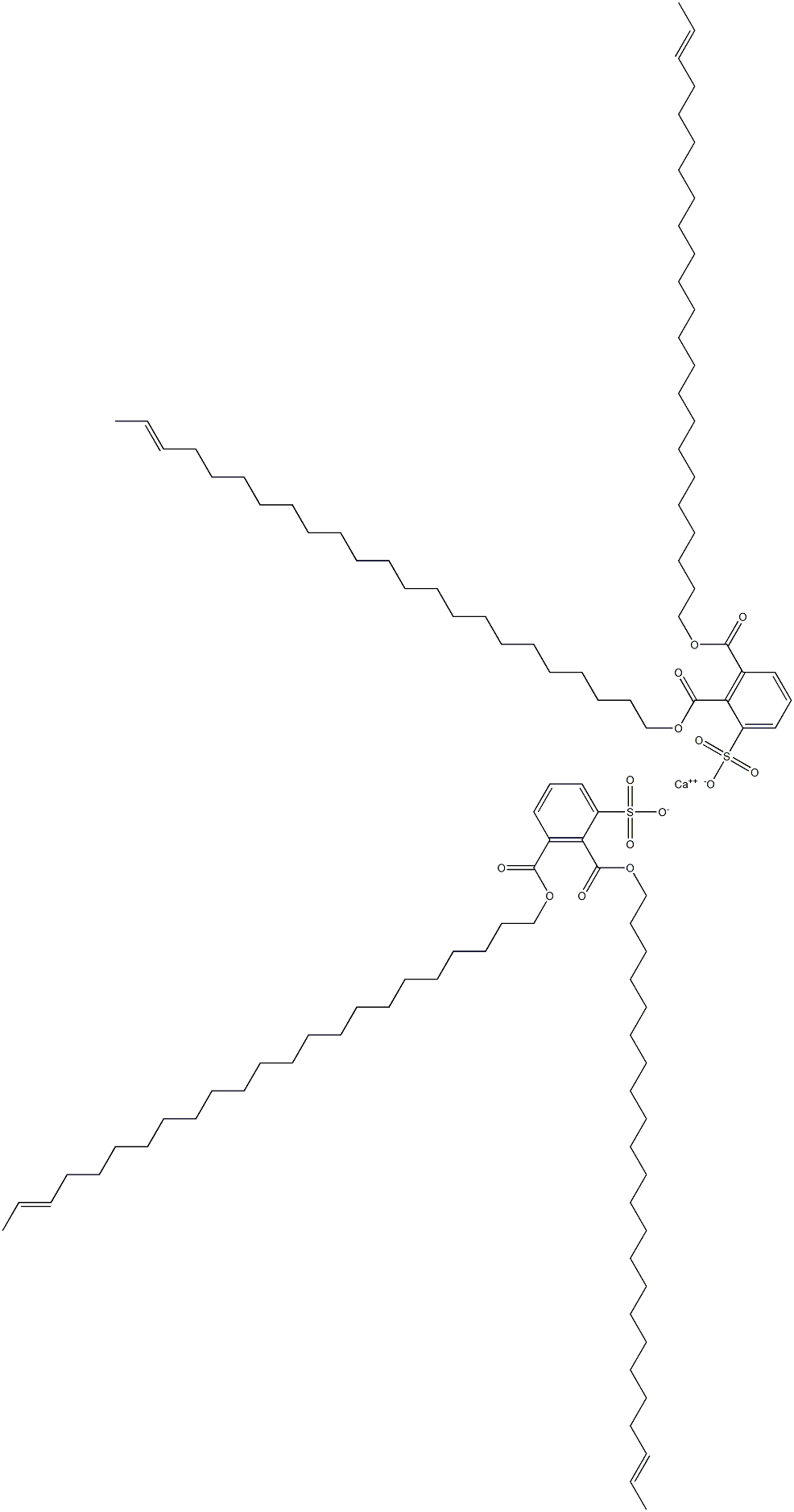 Bis[2,3-di(21-tricosenyloxycarbonyl)benzenesulfonic acid]calcium salt Struktur