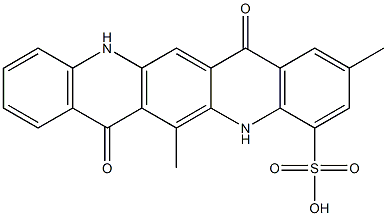 5,7,12,14-Tetrahydro-2,6-dimethyl-7,14-dioxoquino[2,3-b]acridine-4-sulfonic acid Struktur