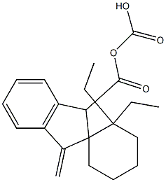 3'-Methylene-1',3'-dihydrospiro[cyclohexane-1,2'-[2H]indene]-1',1'-dicarboxylic acid diethyl ester Struktur