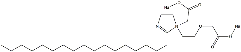 1-[2-[(Sodiooxycarbonyl)methoxy]ethyl]-1-[(sodiooxycarbonyl)methyl]-2-heptadecyl-4,5-dihydro-1H-imidazol-1-ium Struktur