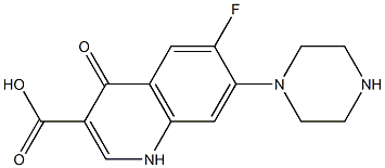 6-Fluoro-1,4-dihydro-4-oxo-7-(1-piperazinyl)quinoline-3-carboxylic acid Struktur