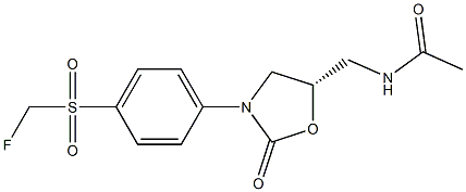 (5S)-5-Acetylaminomethyl-3-(4-fluoromethylsulfonylphenyl)oxazolidin-2-one Struktur