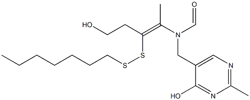 N-[(Z)-1-Methyl-2-heptyldithio-4-hydroxy-1-butenyl]-N-(2-methyl-4-hydroxypyrimidin-5-ylmethyl)formamide Struktur