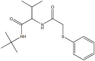 N-[(1R)-1-(tert-Butylcarbamoyl)isobutyl](phenylthio)acetamide Struktur