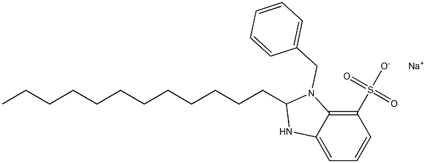 1-Benzyl-2,3-dihydro-2-dodecyl-1H-benzimidazole-7-sulfonic acid sodium salt Struktur