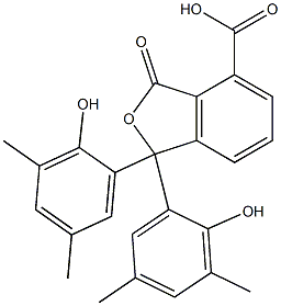 1,3-Dihydro-1,1-bis(2-hydroxy-3,5-dimethylphenyl)-3-oxoisobenzofuran-4-carboxylic acid Struktur