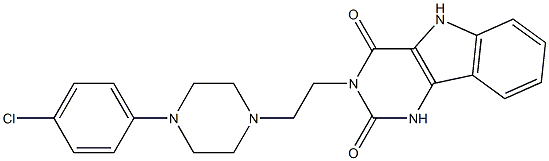 3-[2-[4-(4-Chlorophenyl)-1-piperazinyl]ethyl]-1H-pyrimido[5,4-b]indole-2,4(3H,5H)-dione Struktur