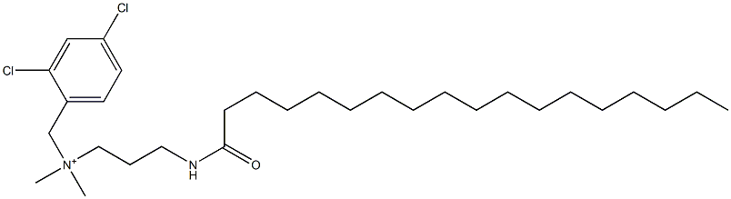 2,4-Dichloro-N,N-dimethyl-N-[3-[(1-oxooctadecyl)amino]propyl]benzenemethanaminium Struktur