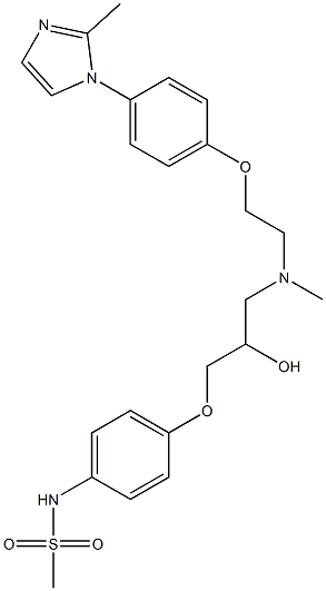 N-[4-[2-Hydroxy-3-[2-[4-(2-methyl-1H-imidazol-1-yl)phenoxy]methylethylamino]propyloxy]phenyl]methanesulfonamide Struktur