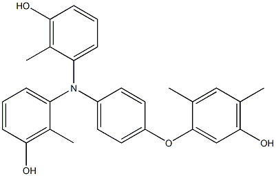 N,N-Bis(3-hydroxy-2-methylphenyl)-4-(5-hydroxy-2,4-dimethylphenoxy)benzenamine Struktur