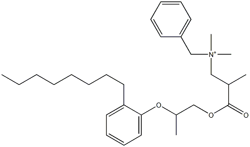 N,N-Dimethyl-N-benzyl-N-[2-[[2-(2-octylphenyloxy)propyl]oxycarbonyl]propyl]aminium Struktur