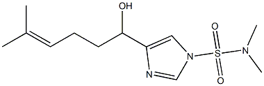 4-(1-Hydroxy-5-methyl-4-hexenyl)-N,N-dimethyl-1H-imidazole-1-sulfonamide Struktur