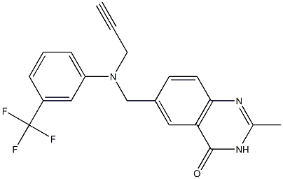 2-Methyl-6-[[(2-propynyl)[3-(trifluoromethyl)phenyl]amino]methyl]quinazoline-4(3H)-one Struktur