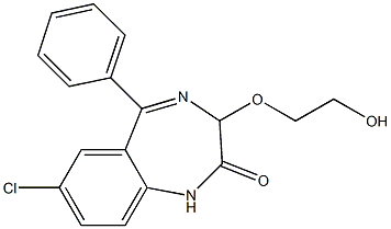 1,3-Dihydro-7-chloro-3-(2-hydroxyethoxy)-5-phenyl-2H-1,4-benzodiazepin-2-one Struktur