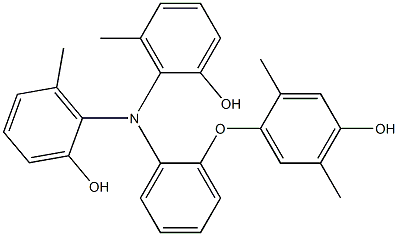 N,N-Bis(2-hydroxy-6-methylphenyl)-2-(4-hydroxy-2,5-dimethylphenoxy)benzenamine Struktur