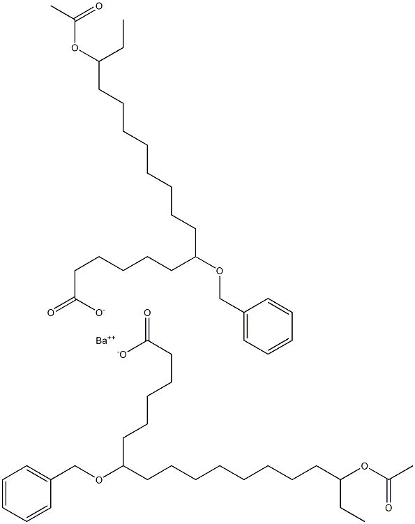 Bis(7-benzyloxy-16-acetyloxystearic acid)barium salt Struktur