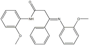 3-Phenyl-3-(o-methoxyphenylimino)-N-(2-methoxyphenyl)propionamide Struktur