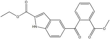 5-[2-(Methoxycarbonyl)benzoyl]-1H-indole-2-carboxylic acid ethyl ester Struktur