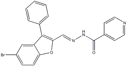 N'-(5-Bromo-3-phenyl-2-benzofuranylmethylene)isonicotinic hydrazide Struktur