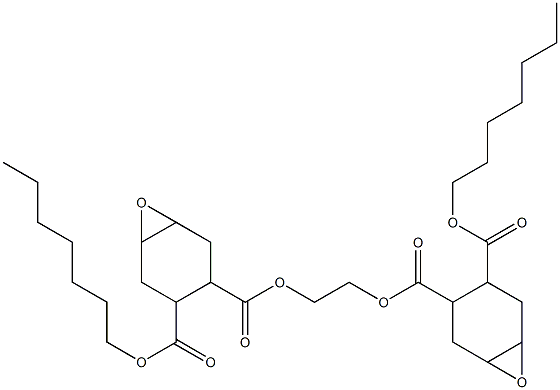 Bis[2-(heptyloxycarbonyl)-4,5-epoxy-1-cyclohexanecarboxylic acid]ethylene ester Struktur