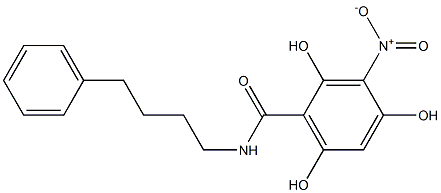 2,4,6-Trihydroxy-3-nitro-N-(4-phenylbutyl)benzamide Struktur