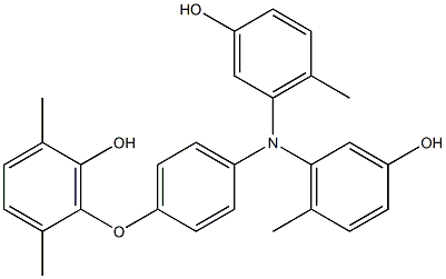 N,N-Bis(3-hydroxy-6-methylphenyl)-4-(6-hydroxy-2,5-dimethylphenoxy)benzenamine Struktur