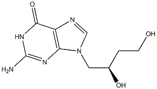 2-Amino-9-[(2R)-2,4-dihydroxybutyl]-1,9-dihydro-6H-purin-6-one Struktur