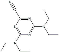 4-Diethylamino-6-diethylamino-1,3,5-triazine-2-carbonitrile Struktur