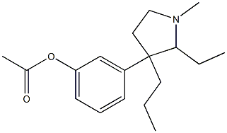 Acetic acid 3-(2-ethyl-1-methyl-3-propyl-3-pyrrolidinyl)phenyl ester Struktur