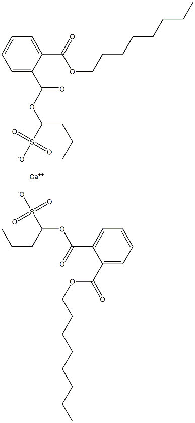 Bis[1-[(2-octyloxycarbonylphenyl)carbonyloxy]butane-1-sulfonic acid]calcium salt Struktur