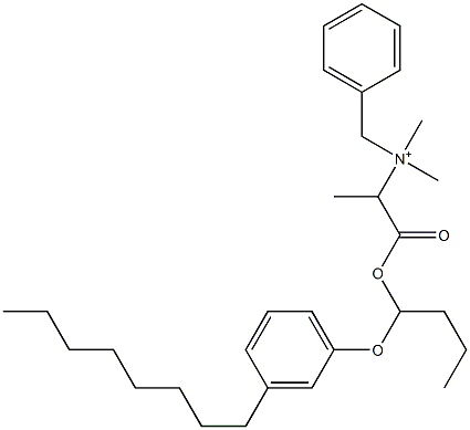 N,N-Dimethyl-N-benzyl-N-[1-[[1-(3-octylphenyloxy)butyl]oxycarbonyl]ethyl]aminium Struktur