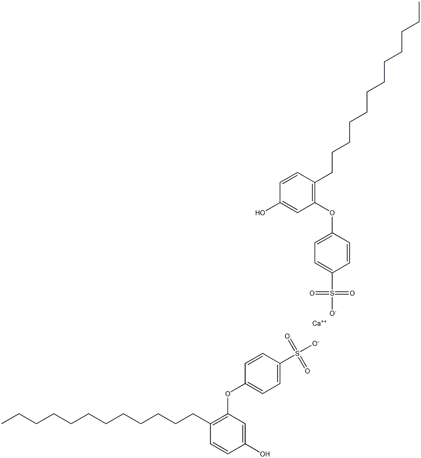 Bis(3'-hydroxy-6'-dodecyl[oxybisbenzene]-4-sulfonic acid)calcium salt Struktur