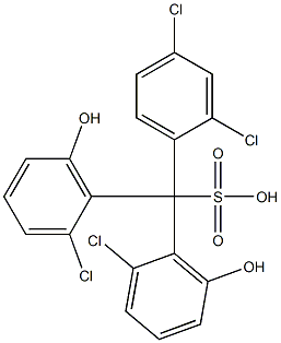 (2,4-Dichlorophenyl)bis(2-chloro-6-hydroxyphenyl)methanesulfonic acid Struktur