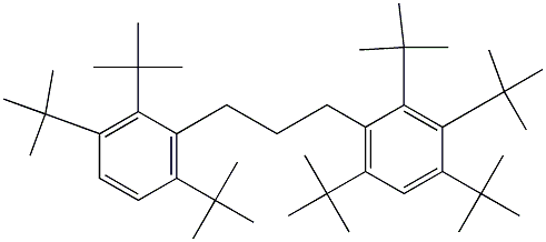 1-(2,3,4,6-Tetra-tert-butylphenyl)-3-(2,3,6-tri-tert-butylphenyl)propane Struktur