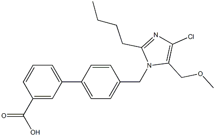 4'-(5-Methoxymethyl-4-chloro-2-butyl-1H-imidazol-1-ylmethyl)-1,1'-biphenyl-3-carboxylic acid Struktur