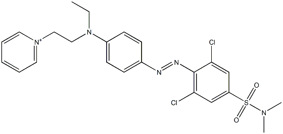 1-[2-[4-[2,6-Dichloro-4-(dimethylaminosulfonyl)phenylazo]phenyl(ethyl)amino]ethyl]pyridinium Struktur