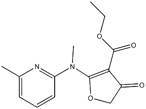 4,5-Dihydro-2-[methyl(6-methylpyridin-2-yl)amino]-4-oxofuran-3-carboxylic acid ethyl ester Struktur