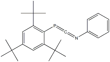 1-(2,4,6-Tri-tert-butylphenyl)-3-phenyl-1-phospha-3-azapropadiene Struktur