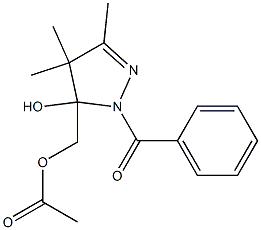 Acetic acid [[2-benzoyl-4,4,5-trimethyl-3,4-dihydro-3-hydroxy-2H-pyrazol]-3-yl]methyl ester Struktur