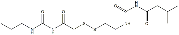 1-(3-Methylbutyryl)-3-[2-[[(3-propylureido)carbonylmethyl]dithio]ethyl]urea Struktur