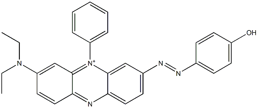 3-(Diethylamino)-7-[(4-hydroxyphenyl)azo]-5-phenylphenazin-5-ium Struktur