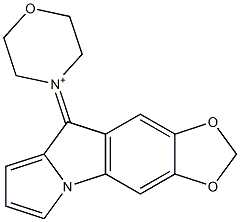 4-[6,7-(Methylenebisoxy)-9H-pyrrolo[1,2-a]indol-9-ylidene]morpholinium Struktur