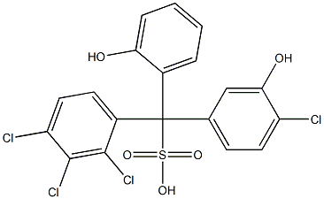 (4-Chloro-3-hydroxyphenyl)(2,3,4-trichlorophenyl)(2-hydroxyphenyl)methanesulfonic acid Struktur