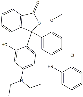 3-[5-(o-Chloroanilino)-2-methoxyphenyl]-3-(4-diethylamino-2-hydroxyphenyl)isobenzofuran-1(3H)-one Struktur