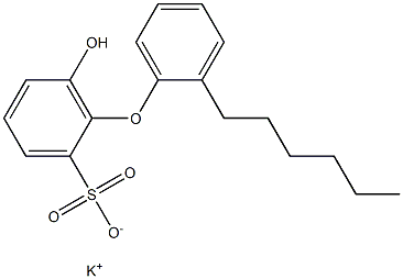 6-Hydroxy-2'-hexyl[oxybisbenzene]-2-sulfonic acid potassium salt Struktur