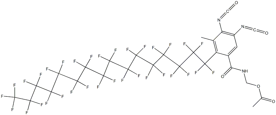 N-(Acetyloxymethyl)-2-(tritriacontafluorohexadecyl)-4,5-diisocyanato-3-methylbenzamide Struktur