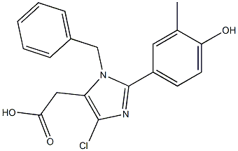 1-Benzyl-4-chloro-2-(3-methyl-4-hydroxyphenyl)-1H-imidazole-5-acetic acid Struktur